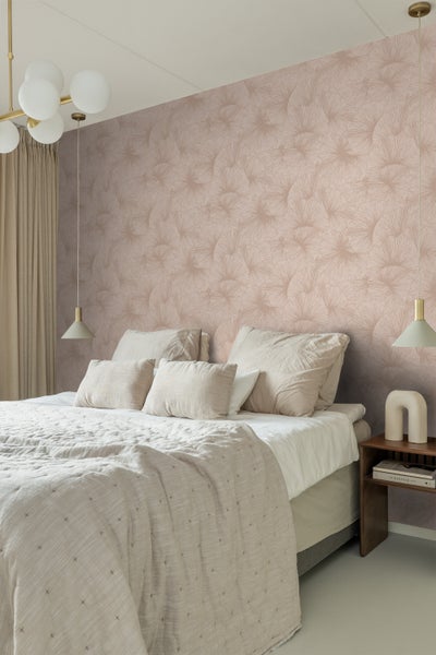 Origin Wallcoverings Tapete 3D Muster Blätter Altrosa - 53 cm x 10.05 m - 348009