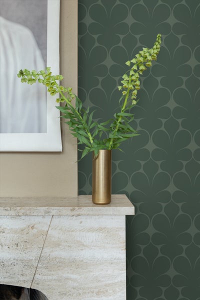Origin Wallcoverings Tapete Ornamente Dunkelgrün - 50 x 900 cm - 347924