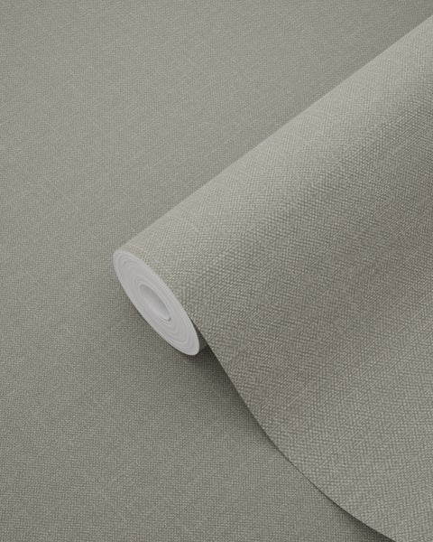ESTAhome Tapete Leinen-Optik Taupe - 53 cm x 10.05 m - 148742