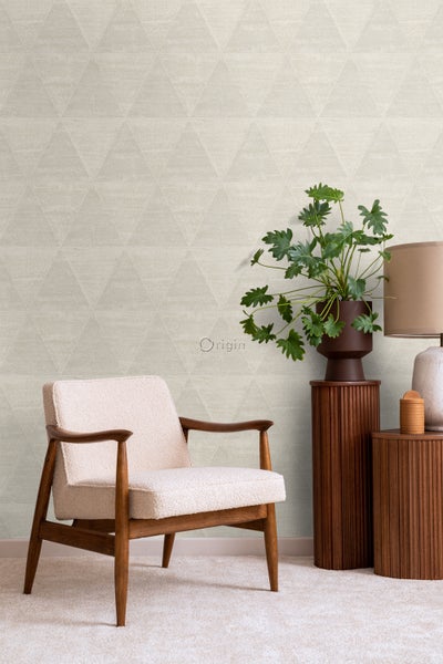Origin Wallcoverings Tapete verwitterte Metalldreiecke Beige - 53 cm x 10.05 m - 337257