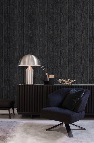 Origin Wallcoverings Tapete Holz-optik Schwarz - 53 cm x 10.05 m - 347531
