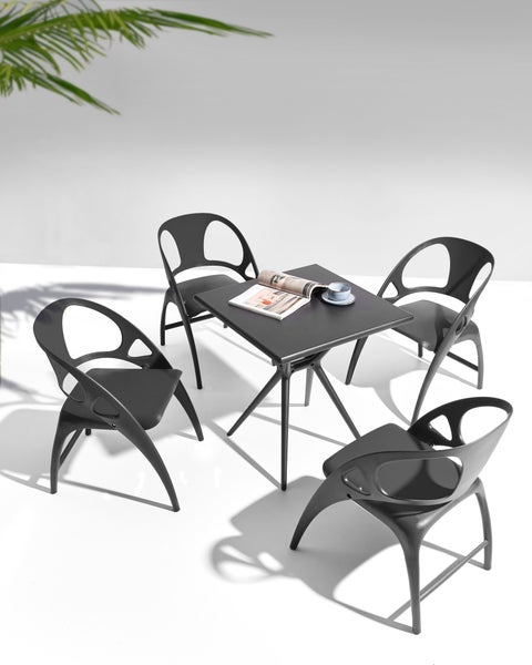 Gartenstuhl 4er Set klappbar NEMI Schwarz