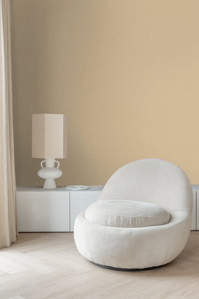 ESTAhome Tapete Art Decó Muster Beigebraun - 50 x 900 cm - 139778