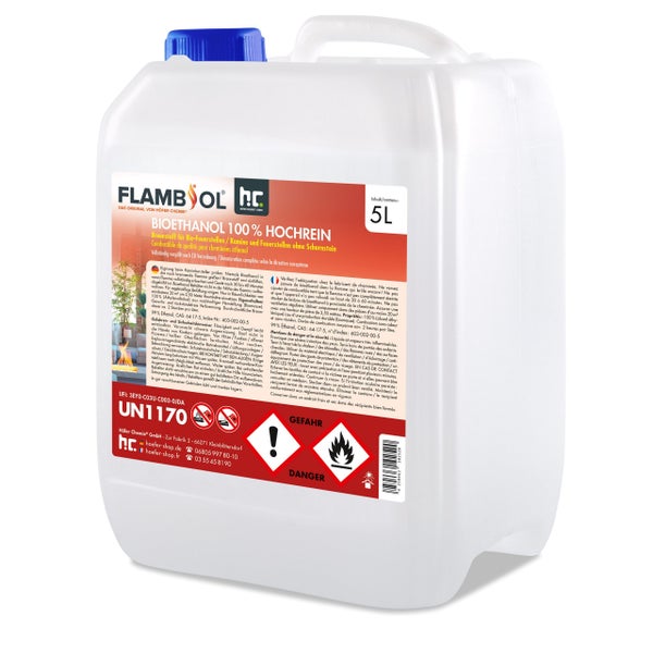 5 Liter Bioethanol für Bio Feuerstellen und Kamine