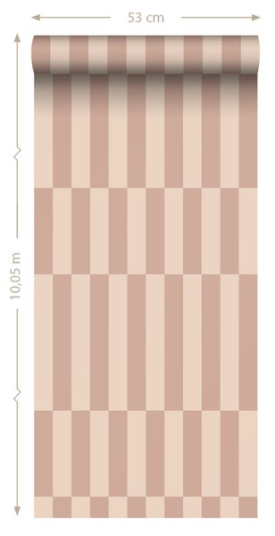 ESTAhome Tapete Streifen Altrosa - 50 x 900 cm - 131213