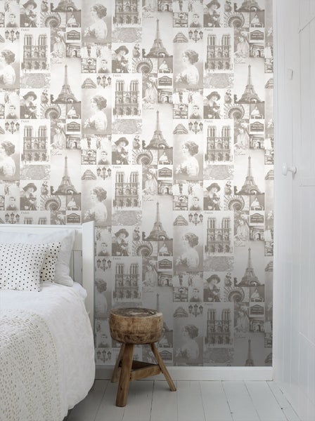 ESTAhome Tapete Paris Ansicht Beige - 53 cm x 10.05 m - 138149