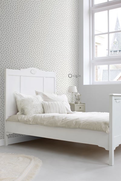 Origin Wallcoverings Tapete Punkte Weiß und Schwarz - 53 cm x 10.05 m - 347699