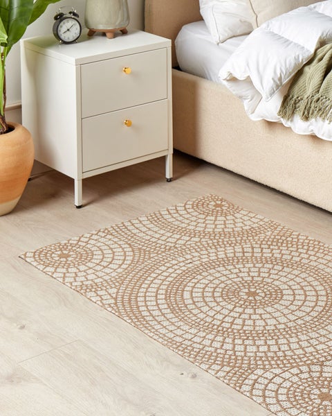 Teppich ARIBA Weiß Beige 80 x 150 cm Jute