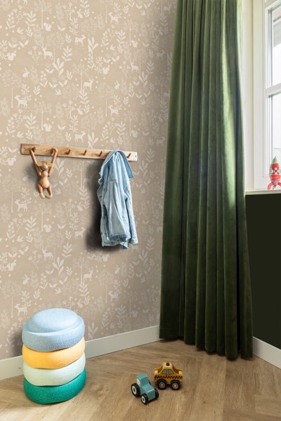 ESTAhome Tapete Wald mit Waldtieren Beige - 53 cm x 10.05 m - 139757