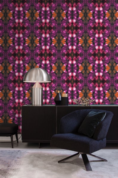 Origin Wallcoverings Tapete Kaleidoskopmuster Rosa und Orange - 53 cm x 10.05 m - 337202