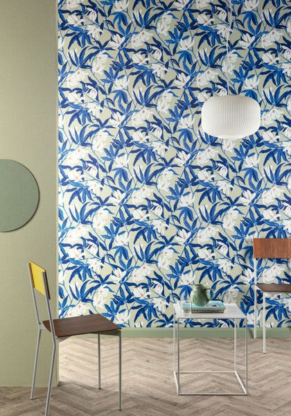 Masureel Tapete Blumen Blau - 53 cm x 10.05 m - 631825