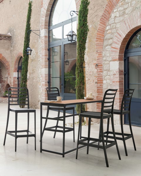Set mit 4 Barstühlen SECEDA Kunststoff Schwarz