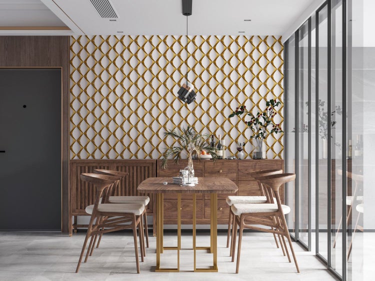 Tapete mit geometrischem Rautenmuster