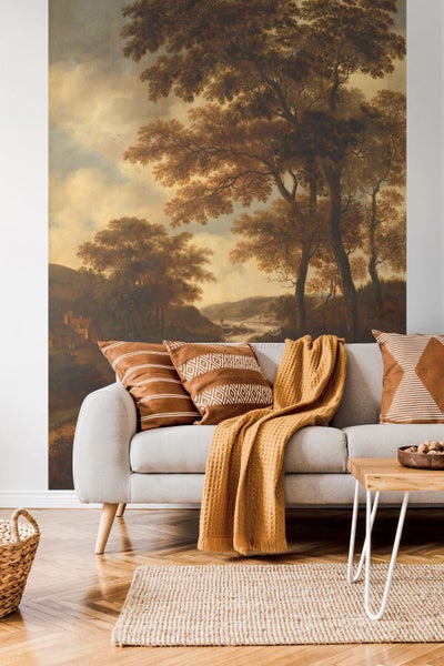 ESTAhome Fototapete bewaldete Landschaft Orange - 1,86 x 2,79 m - 158883