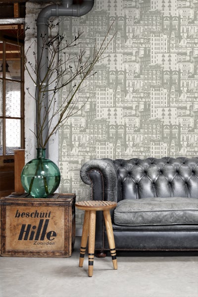 ESTAhome Tapete Gebäude Taupe - 53 cm x 10.05 m - 138224