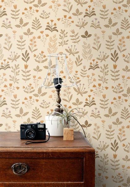 ESTAhome Tapete Feldblumen Beige - 50 x 900 cm - 131096