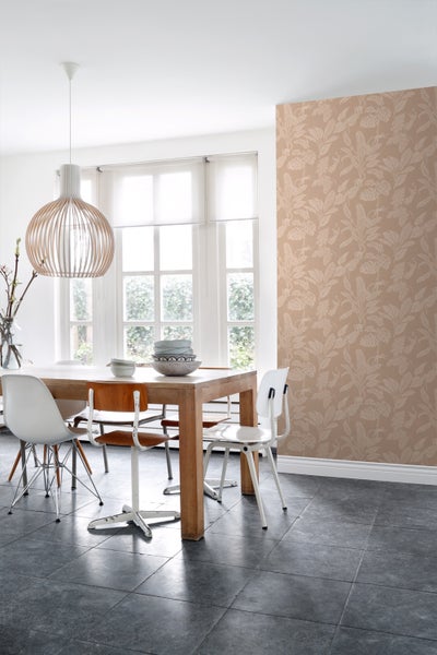 ESTAhome Tapete Affen und Dschungelblätter Beigebraun - 50 x 900 cm - 139859