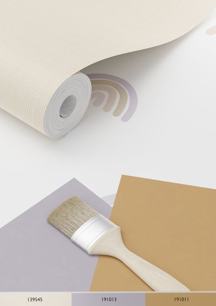ESTAhome Tapete Regenbogen Violett und Beige und Weiß - 53 cm x 10.05 m - 139683