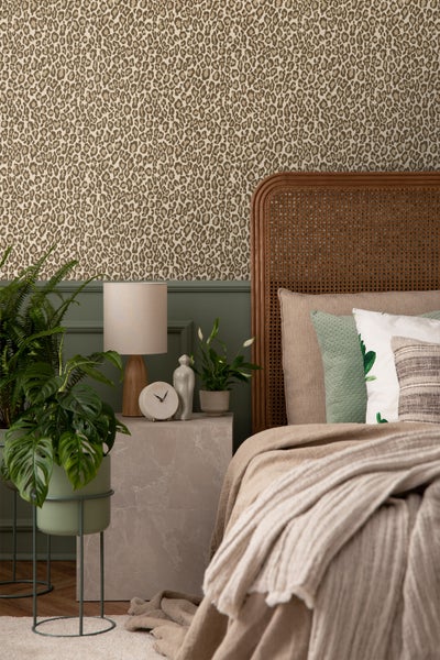 Walls4You Tapete Leopardenmuster Beige - 53 cm x 10.05 m - 935328