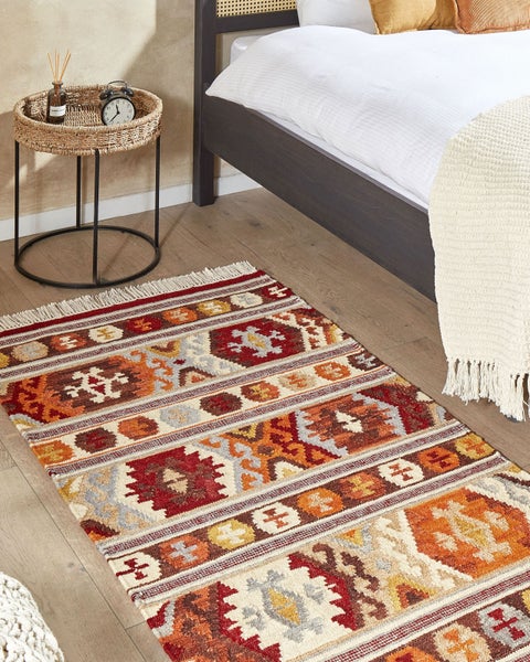 Teppich AYGAVAN Bunt 80 x 150 cm Wolle Kelim