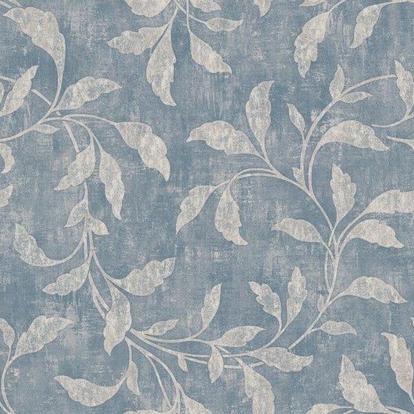 Borastapeter Tapete Blätter Graublau - 53 cm x 10.05 m - 660255