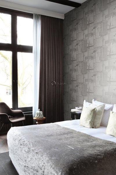 Origin Wallcoverings Tapete industrielle Wellplatten aus Metall 3D Dunkelgrau - 53 cm x 10.05 m - 347618