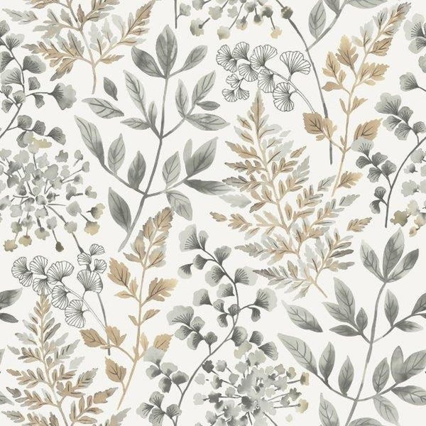 Borastapeter Tapete Blätter Grau und Beige - 53 cm x 11.2 m - 660120