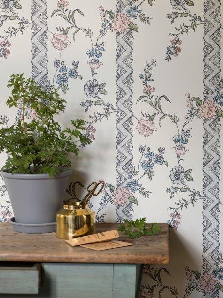 Borastapeter Tapete Blumen Beige und Mehrfarbig - 53 cm x 10.05 m - 660045