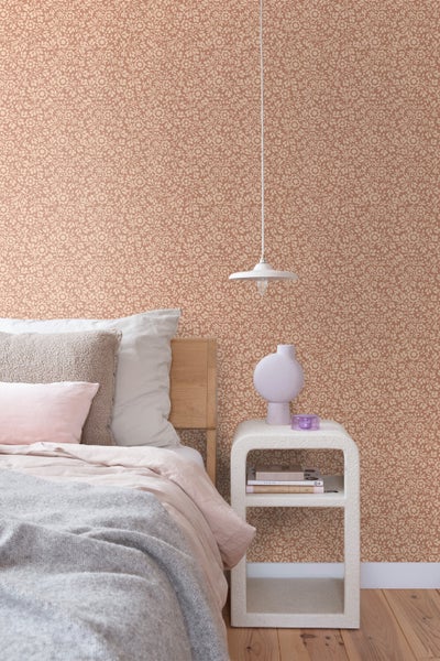 ESTAhome Tapete Blumen Terrakotta - 50 x 900 cm - 131670