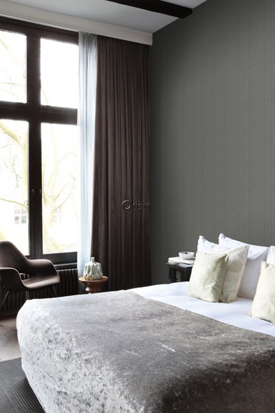 Origin Wallcoverings Tapete Gewebeoptik Schiefergrau - 0,53 x 10,05 m - 347628