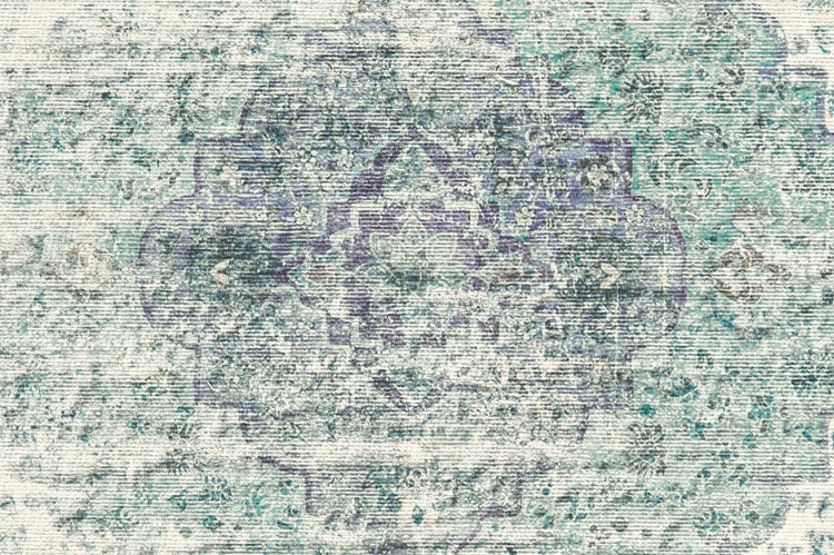 Flachflor Teppich Zacharie Elfenbein / Mint Vintage 160 x 230 cm