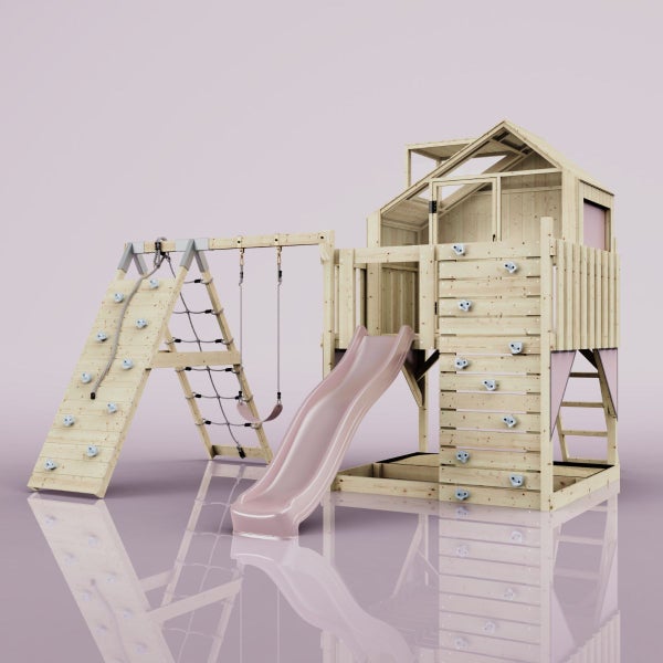 PolarPlay Spielturm Anika aus Holz in Rosa,