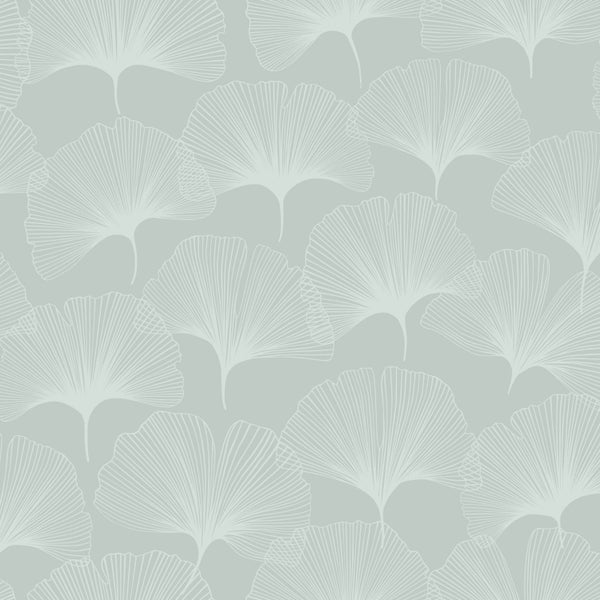 Origin Wallcoverings Tapete Ginkgoblätter Seladongrün - 53 cm x 10.05 m - 347748