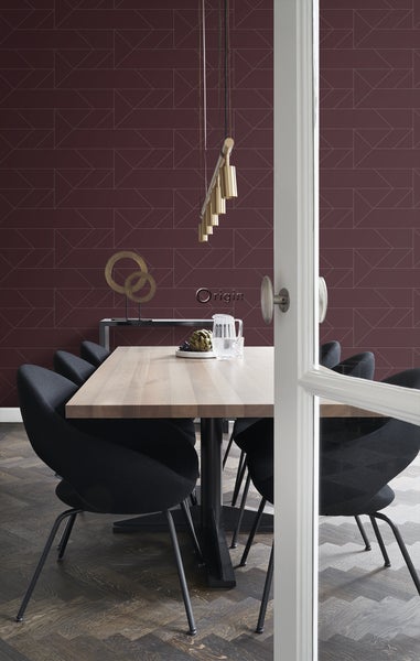 Origin Wallcoverings Tapete grafische Linien Rot - 53 cm x 10.05 m - 347727