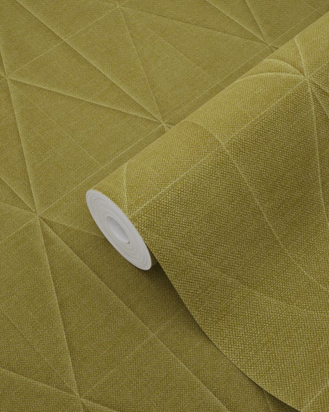 ESTAhome Tapete Origami-Muster Ockergelb - 53 cm x 10.05 m - 148711