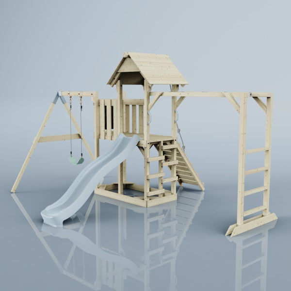 PolarPlay Spielturm Strömsund aus Holz in Blau,