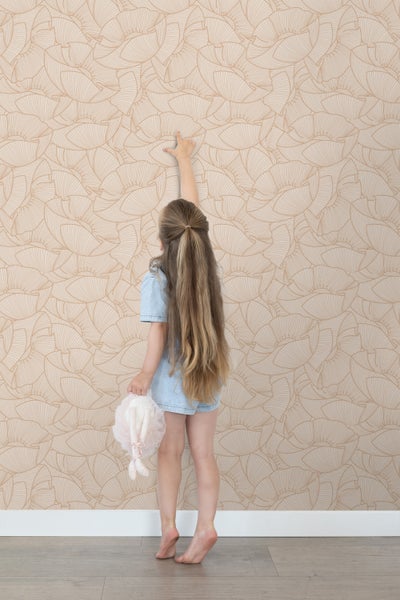 ESTAhome Tapete Mohnblumen Beige - 53 cm x 10.05 m - 139705