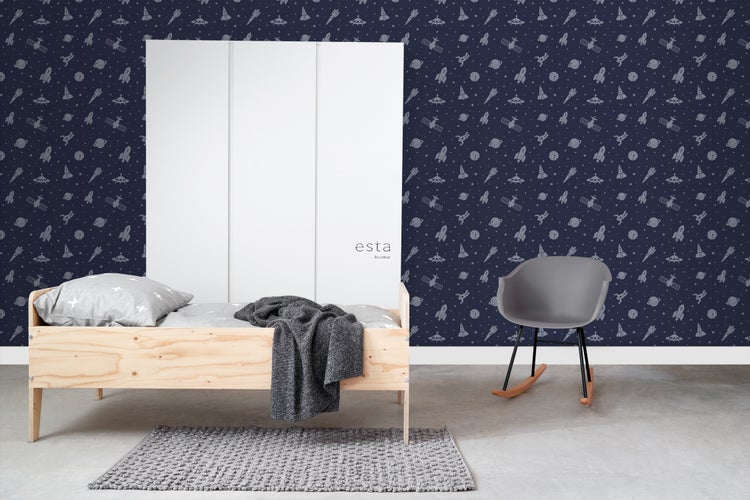 ESTAhome Tapete Weltraum Dunkelblau - 50 x 900 cm - 139463
