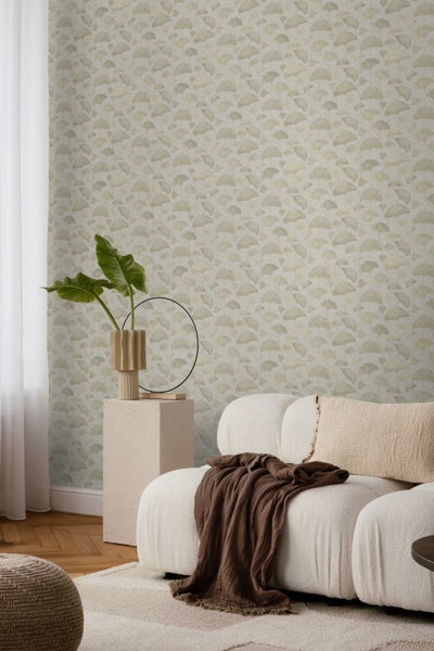 Borastapeter Tapete Ginkgoblätter Grün - 53 cm x 10.05 m - 660863