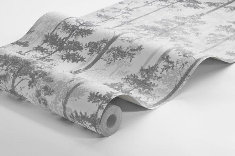 Borastapeter Tapete bewaldete Landschaft Grau - 53 cm x 11.2 m - 660159