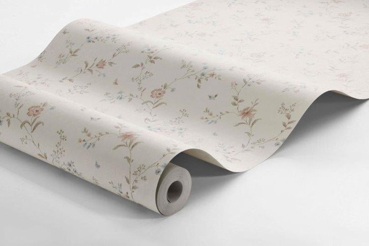 Borastapeter Tapete Blumen Graublau - 53 cm x 11.2 m - 660144