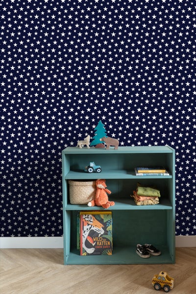 ESTAhome Tapete kleine Sterne Dunkelblau - 53 cm x 10.05 m - 138730