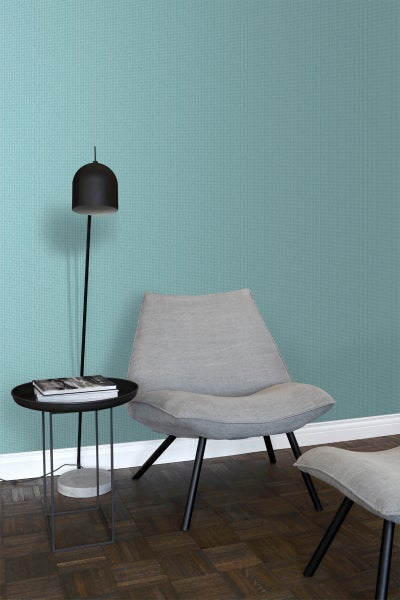 ESTAhome Tapete Stickmuster Türkis - 53 cm x 10.05 m - 138131