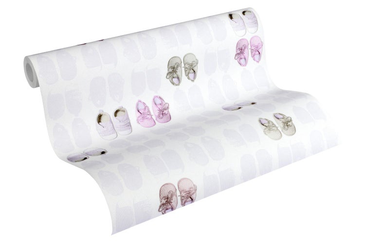 Tapetenrolle mit Babyschuh-Motiv