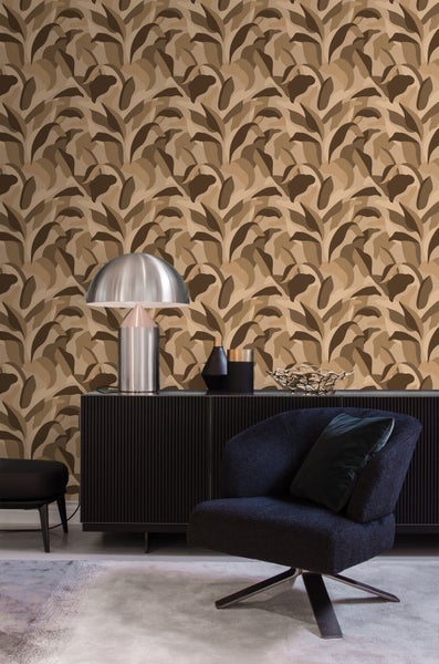 Origin Wallcoverings Tapete tropische Blätter Braun - 50 x 900 cm - 348064