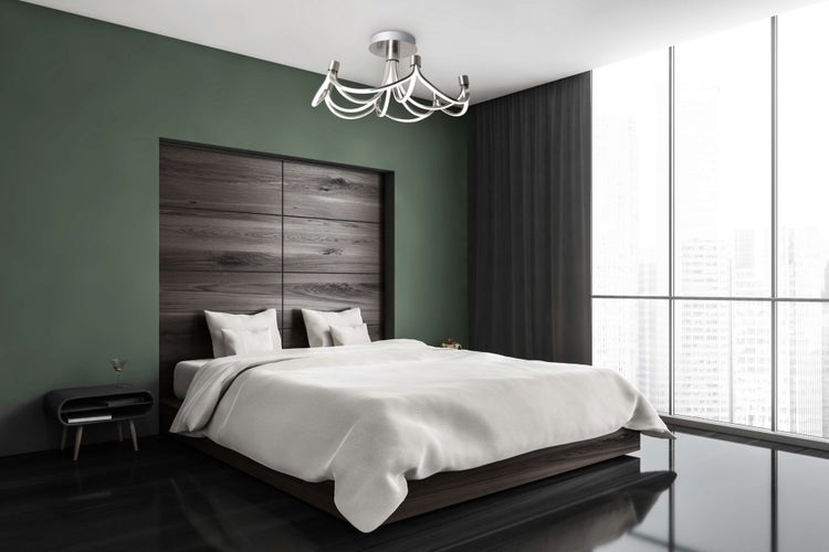 LED Deckenleuchte FESTOS Ø 60cm, Metall nickelmatt und Kunststoff, fest verbaute LEDs, Beleuchtung für Wohnzimmer, Esszimmer, Büro oder Diele