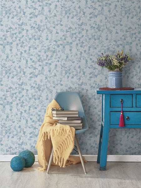 Sanders und Sanders Tapete Mosaik-Fliesen Blau - 53 cm x 10 m - 640015