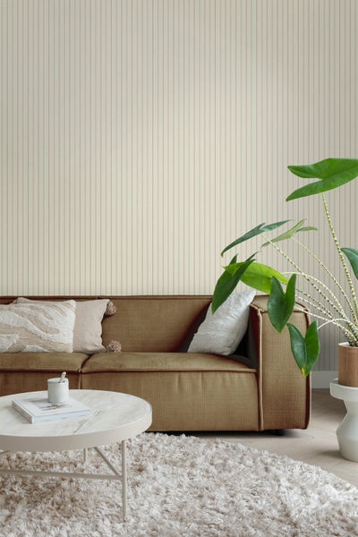 Borastapeter Tapete Streifen Beigebraun - 53 cm x 10.05 m - 661053