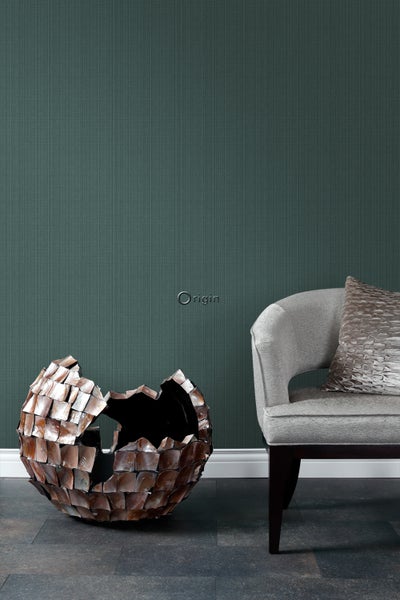 Origin Wallcoverings Tapete Gewebeoptik Meeresgrün - 53 cm x 10.05 m - 347627
