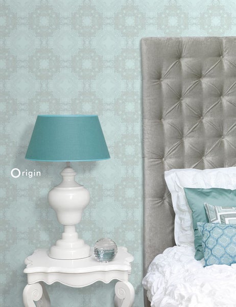 Origin Wallcoverings Tapete grafische Form Meeresgrün - 53 cm x 10,05 m - 346222